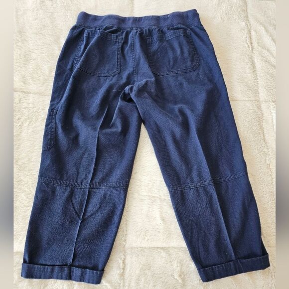 Ladies Navy Blue Capri Cargo Pants Sz Small - Picture 3 of 7